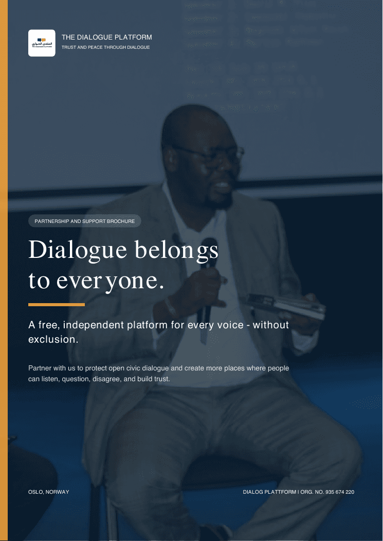 Cover of The Dialogue Platform partnership and support brochure