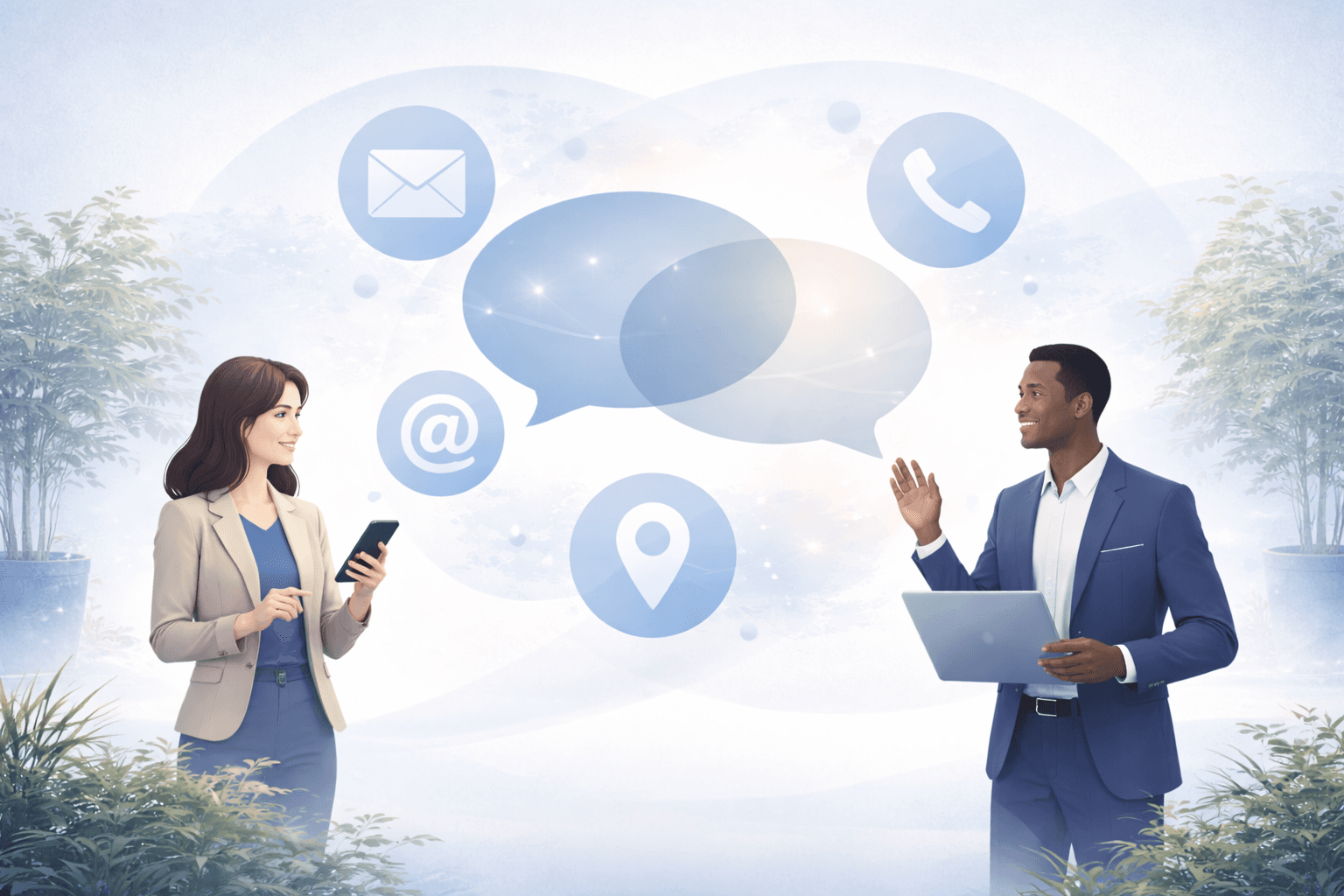 Dialogue Platform team and participants in conversation